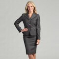 Tahari Women's Grey/ White 3-button Skirt Suit