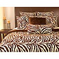 Microplush Zebra Print King-size 3-piece Comforter Set