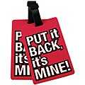 Naftali Pink 'Put It Back It's Mine' Rubber Luggage ID Tag (set of 2)