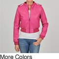 Knoles & Carter Women's Plus Size Members Only Bomber Leather Jacket