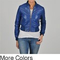 Knoles & Carter Women's Plus Size Perforated Bomber Jacket