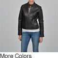 Knoles & Carter Women's Plus Size Leather Star Stud Scuba Jacket