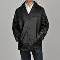 Knoles & Carter Men's Black Double Stitch Leather Car Coat
