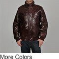 Knoles & Carter Men's Stand Collar Bomber Leather Jacket