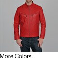 Knoles & Carter Men's Big & Tall Leather Moto Racer Jacket