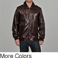 Knoles & Carter Men's Big & Tall All Star Knit Collar Leather Bomber Jacket
