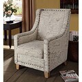 Printed French Fabric Chair with Accent Nailheads