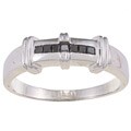 Sterling Silver 1/3ct TDW Men's Seven Stone Black Diamond Ring
