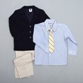 Good Lad Boy's Linen Suit with Woven Shirt and Tie
