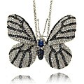Gem Jolie Silver Overlay Cubic Zirconia Butterfly Pin Pendant