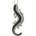 Gem Jolie Silver Overlay Cubic Zirconia Lizard Pin Pendant