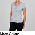 Simply Irresistible Women's Embroidered Smocked Waist Top