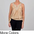 Simply Irresistible Women's Beaded Yoke Side-tie Top