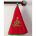 Red Tree Terry Cotton Circular Hand Towels (Set of 2)