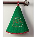 Green Santa Terry Cotton Circular Hand Towels (Set of 2)