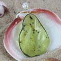 Sterling Silver Freeform Green Amber Pendant (Lithuania)