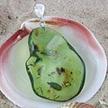 Sterling Silver Freeform Green Amber Pendant (Lithuania)