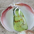 Sterling Silver Freeform Green Baltic Amber Vine Pendant (Lithuania)