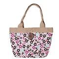 Pink Flower Canvas Bag with Inside Zipper (China)