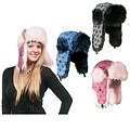 Cotton Blend Faux Fur-Lined Knit Aviator Hat (China)