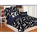 Microplush Reversible Guitars Twin-Size Comforter Set