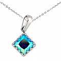 Sterling Silver Aqua Cubic Zirconia Necklace