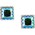 Sterling Silver Aqua Cubic Zirconia Earrings