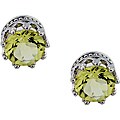 Sterling Silver Lemon Quartz Crown Earrings