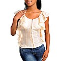 Stanzino Women's Cream Ruffled Top