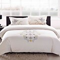 Embroidered Hyacinth King-size 3-piece Duvet Cover Set