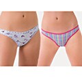 Illusion Junior's Printed Cotton Low-Rise Bikini Bottoms