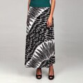K Kasper Women's Black Combo A-line Banded Waist Skirt
