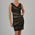 Onyx Nites Women's Plus Size Beaded Lace Dress