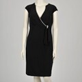 Onyx Nites Women's Plus Size Black Jersey Dress