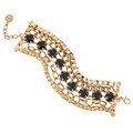 Morgan Ashleigh Goldplated Black Crystal Multi-chain Bracelet