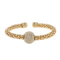 Morgan Ashleigh Goldplated Base Metal Disco Ball Cuff Bracelet