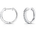 10k White Gold 3/4ct TDW Round Diamond Hoop Earrings (H-I,I2-I3)
