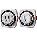 2 Pack-Stanley Time It Heavy Duty Indoor Grounded Timer