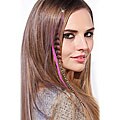 HairDiamond Clip-in Feather Hair Extension in Pink Tones with Swarovski Crystal