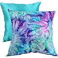 Pillow Perfect Purple/Green Watercolor Throw Pillow
