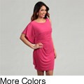 Calvin Klein Women's Ruched Batwing Sleeve Dress