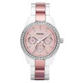 Fossil Women's 'Stella' Multifunction Pink Glitz Watch