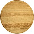 Beige/ Brown Stripe Damask Rug (7'10 Round)