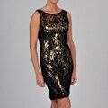 Onyx Nite Women's Lace Dress with Sequin Lining
