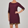 Tiana B Women's Solid Jersey Novelty Trim Dress