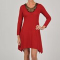 Tiana B Women's Red Sharkbite Hem Dress