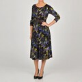 Tiana B Women's Abstract Printed Belted Dress