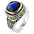 Two-tone Sapphire Design Polished Ring