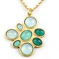 Goldtone Multi-Green Stone Necklace