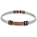 Stainless Steel Coffee and Black Plated Women's Cable Bracelet
